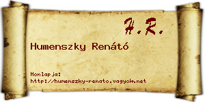Humenszky Renátó névjegykártya