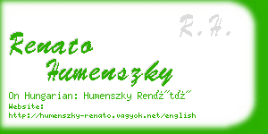 renato humenszky business card